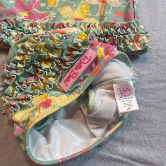 RuffleButts Short Sleeve Rash Guard Bikini - Picture 3 of 6